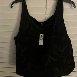 NWT $58 Express Elegant Black on Black Floral CAMI Top XL